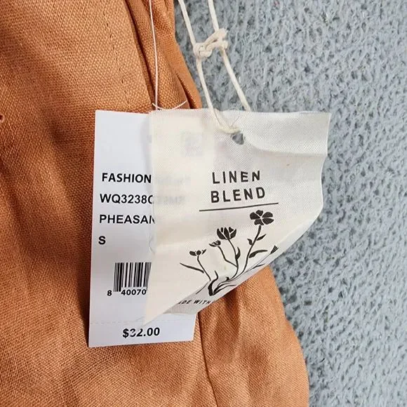 Indigo Rein Linen Blend Hayden Belted Shorts Juniors' Small Pheasant Pull On - Picture 5 of 14